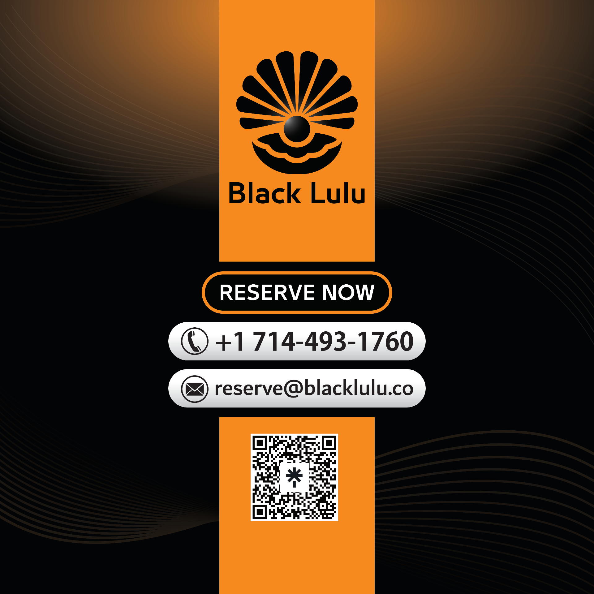 Reserve Black Lulu — contact and QR